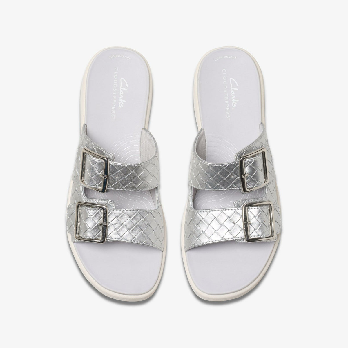 Clarks Women Drift Buckle Silver Metallic