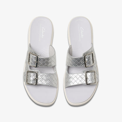 Clarks Women Drift Buckle Silver Metallic
