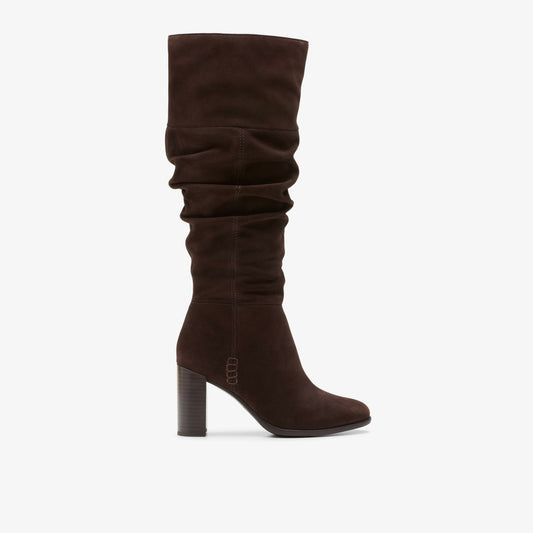 Clarks Women Freva 85 Slouch Dark Brown Suede
