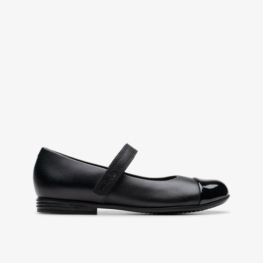 Clarks Kids Finja Gem Kid Black Leather