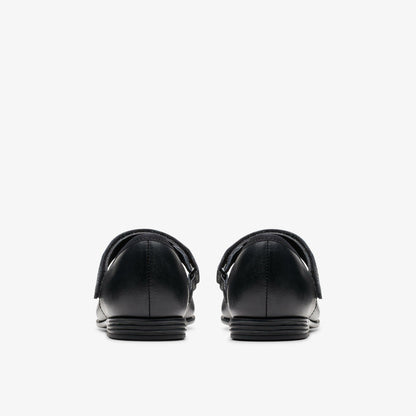 Clarks Kids Finja Tap Older Black Leather