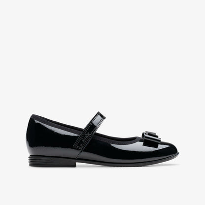 Clarks Kids Finja Tap Older Black Patent