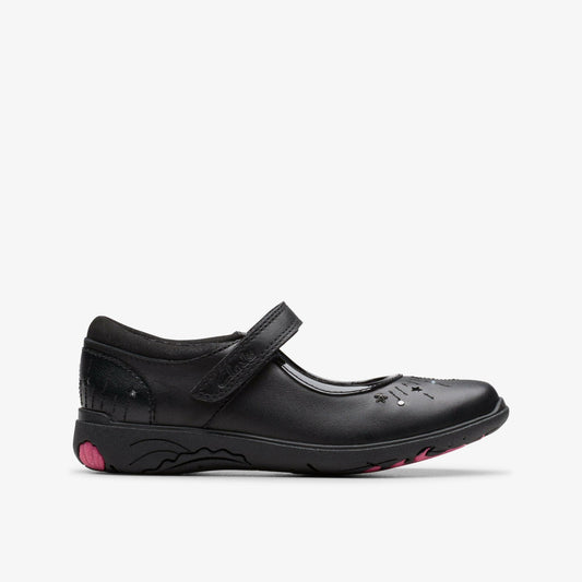 Clarks Kids Relda Wish Kid Black Leather