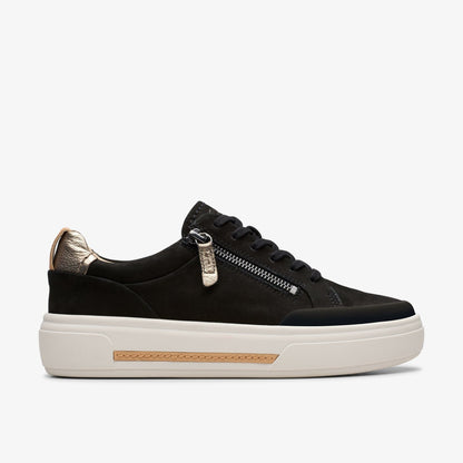 Clarks Women Hollyhock Zip Black Nubuck