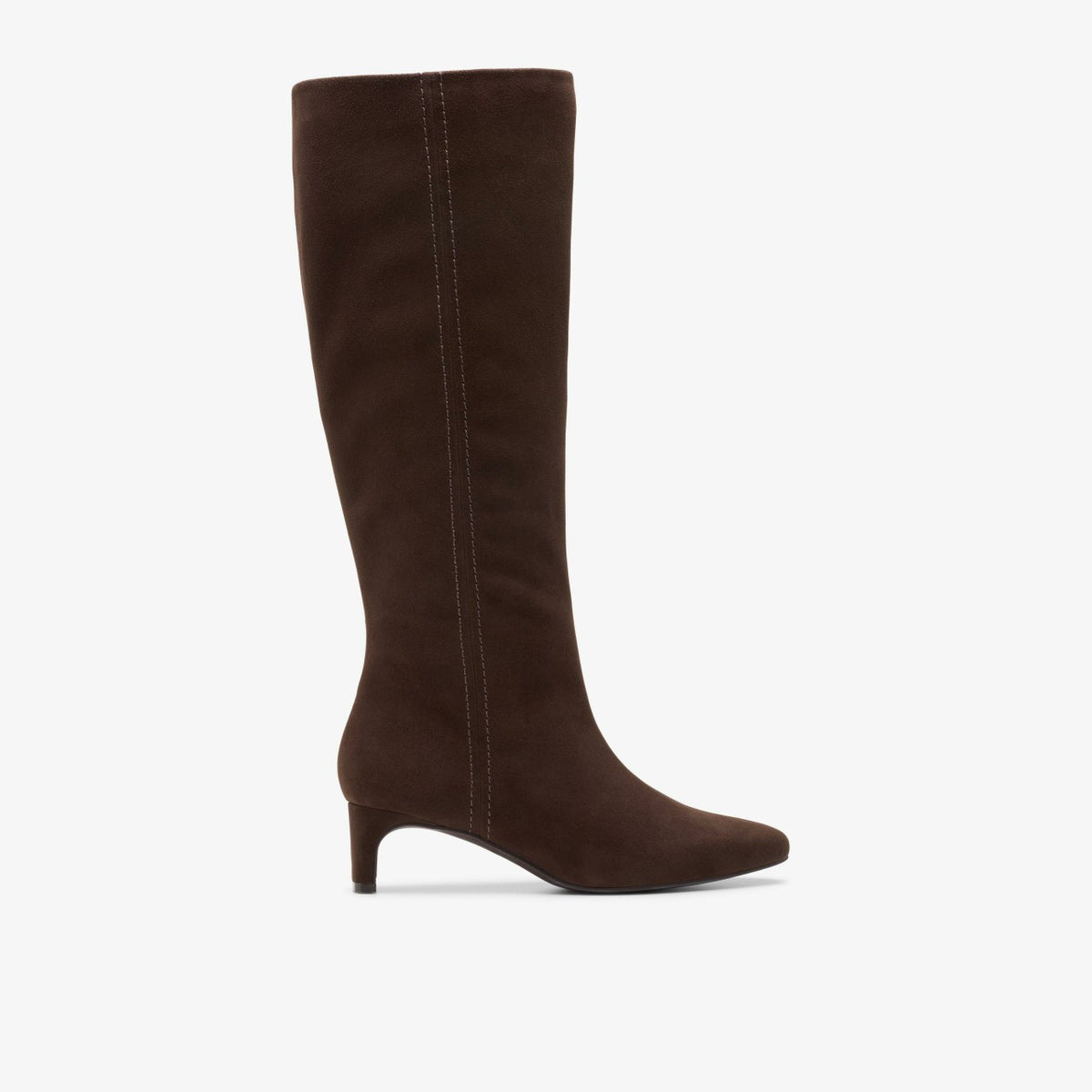 Clarks Women Edina Tall Dark Brown Suede