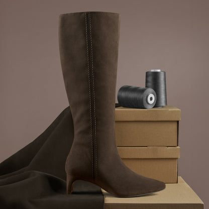 Clarks Women Edina Tall Dark Brown Suede