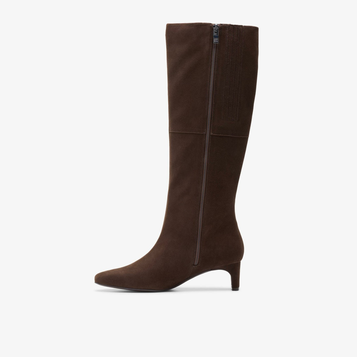 Clarks Women Edina Tall Dark Brown Suede