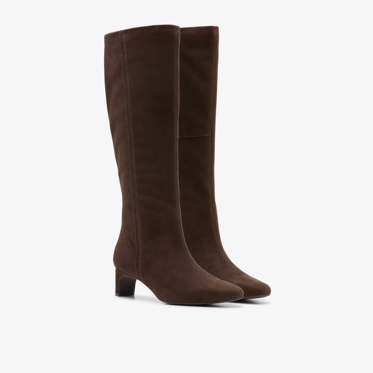 Clarks Women Edina Tall Dark Brown Suede