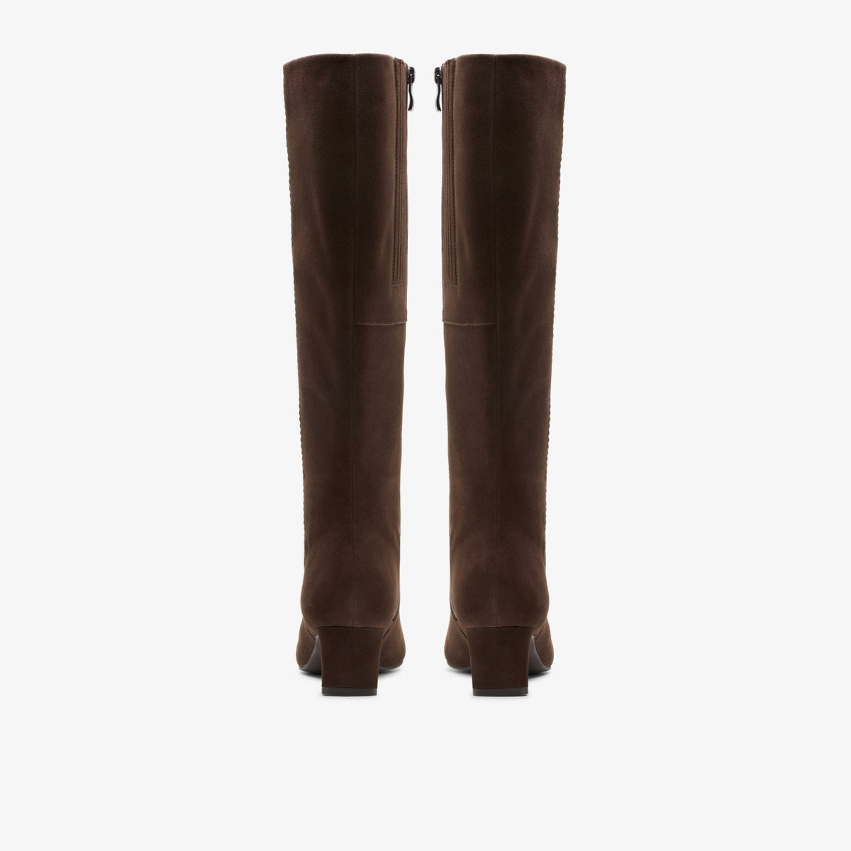 Clarks Women Edina Tall Dark Brown Suede