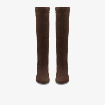Clarks Women Edina Tall Dark Brown Suede