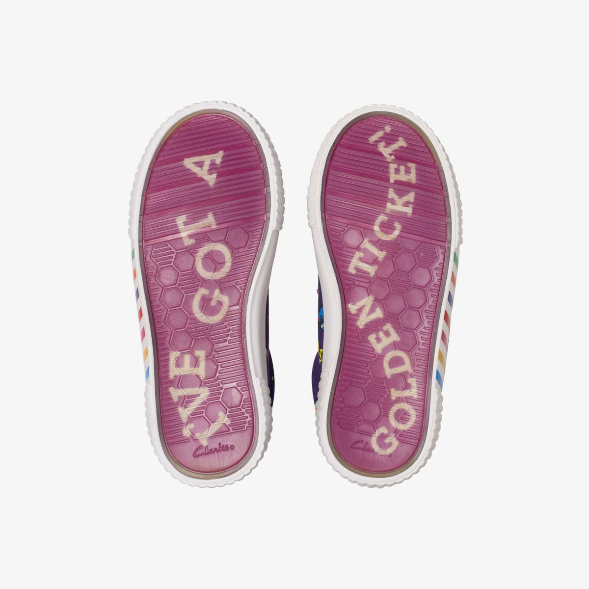 Clarks Kids Roald Dahl Charlie & the Chocolate Factory Foxing Mix Kid Purple Canvas