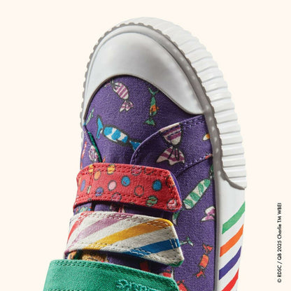 Clarks Kids Roald Dahl Charlie & the Chocolate Factory Foxing Mix Kid Purple Canvas
