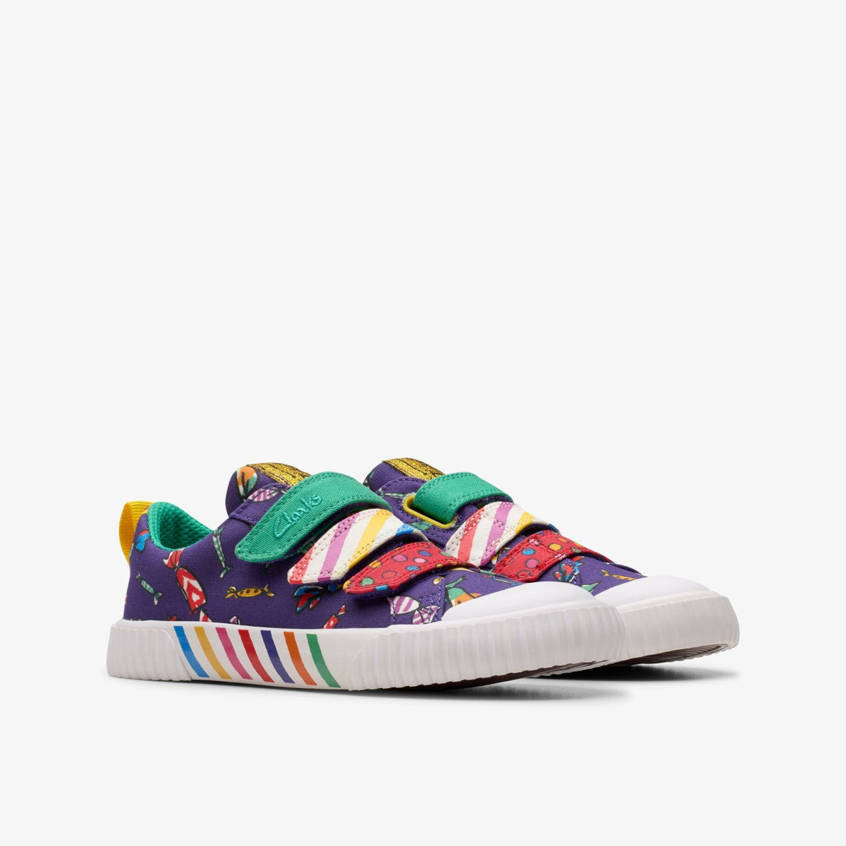 Clarks Kids Roald Dahl Charlie & the Chocolate Factory Foxing Mix Kid Purple Canvas