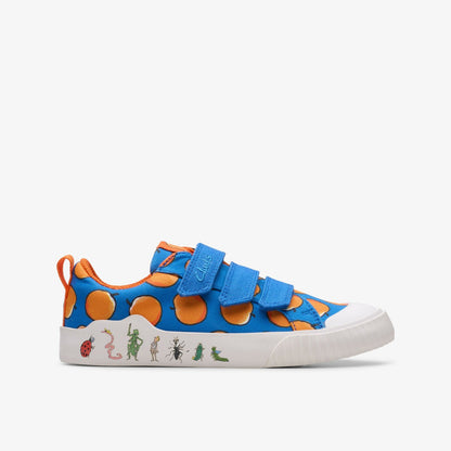 Clarks Kids Roald Dahl James & the Giant Peach Foxing Air Kid Blue Canvas