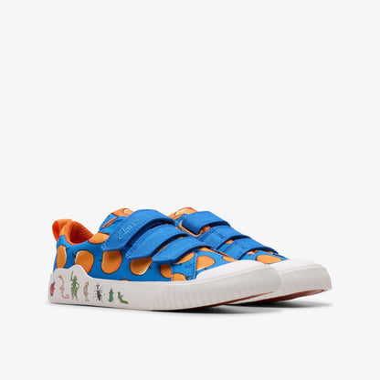 Clarks Kids Roald Dahl James & the Giant Peach Foxing Air Kid Blue Canvas