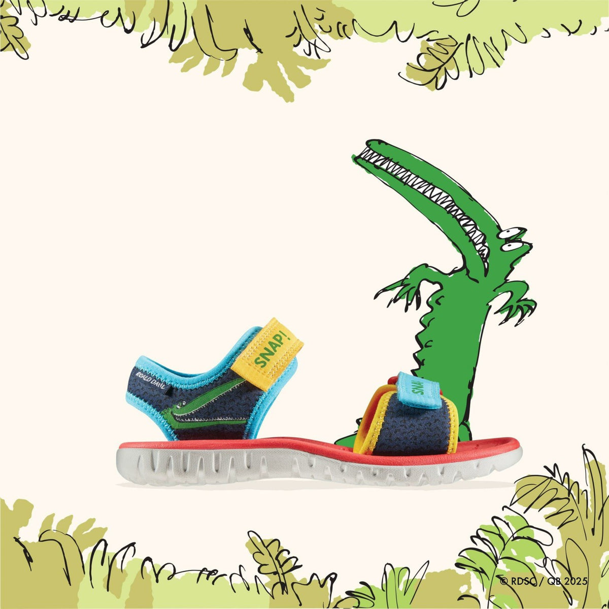 Clarks Kids Roald Dahl The Enormous Crocodile Surfing Ace Kid Navy Print