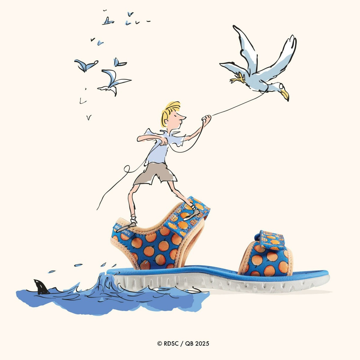 Clarks Kids Roald Dahl James & the Giant Peach Surfing Air Kid Blue