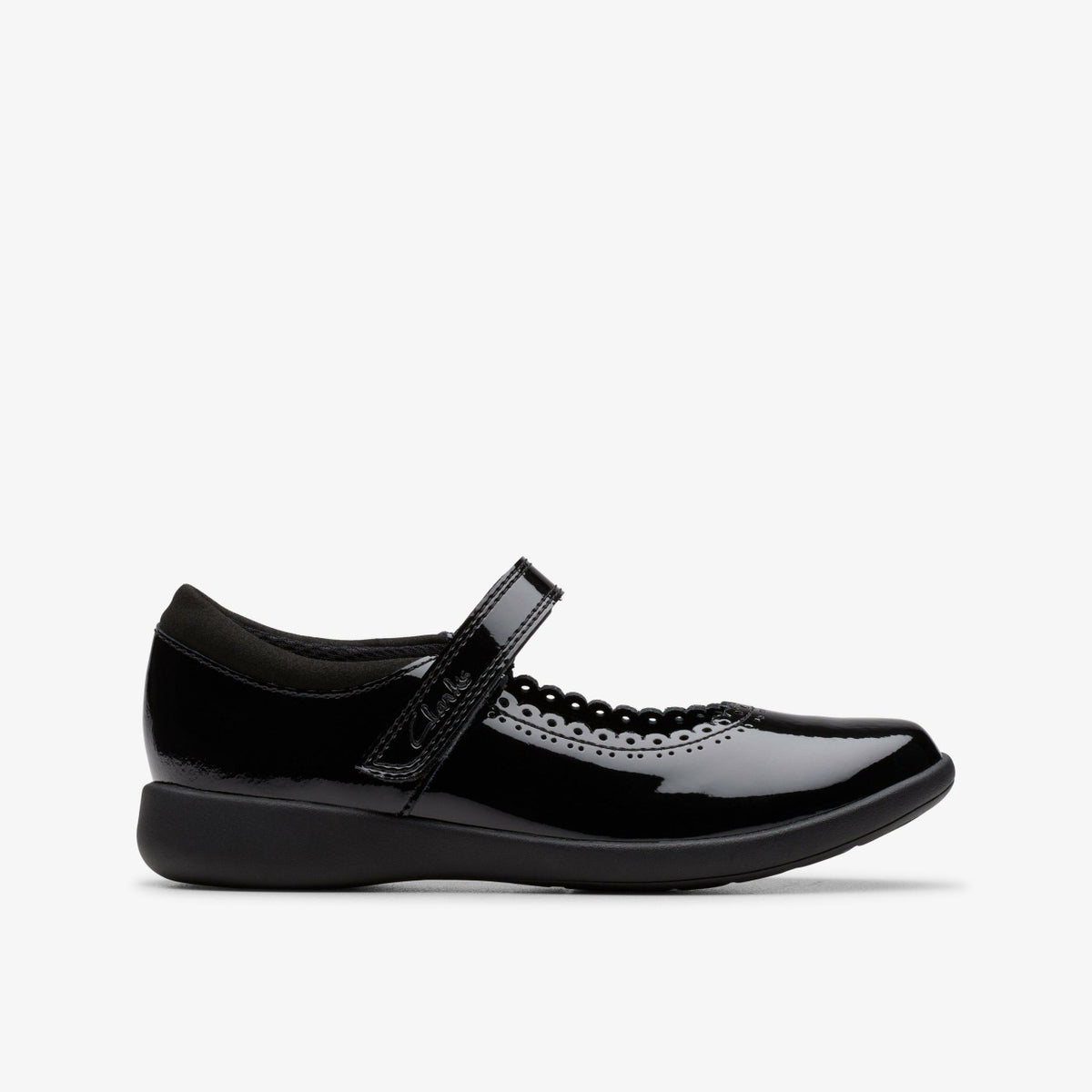 Clarks Kids Etch Pure Kid Black Patent