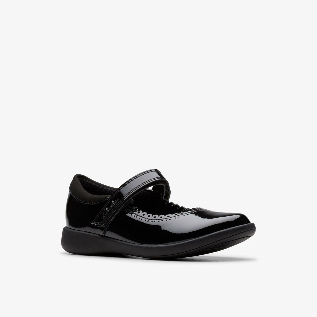Clarks Kids Etch Pure Kid Black Patent