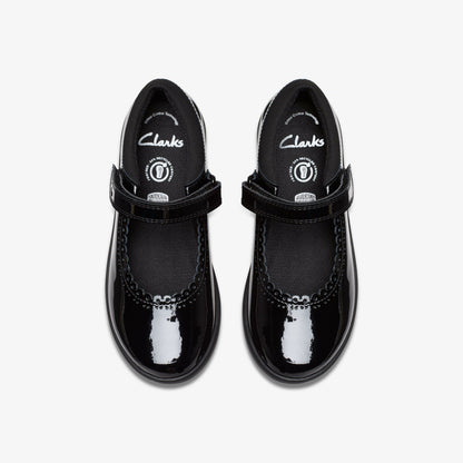 Clarks Kids Etch Pure Kid Black Patent