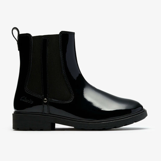 Clarks Kids Astrol Orin Kid Black Patent