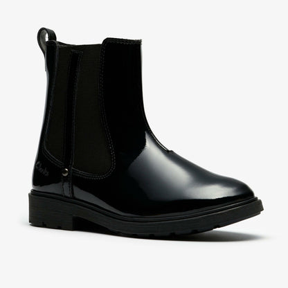 Clarks Kids Astrol Orin Kid Black Patent
