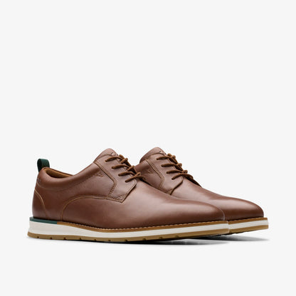 Clarks Men Lapford Lace Tan Leather