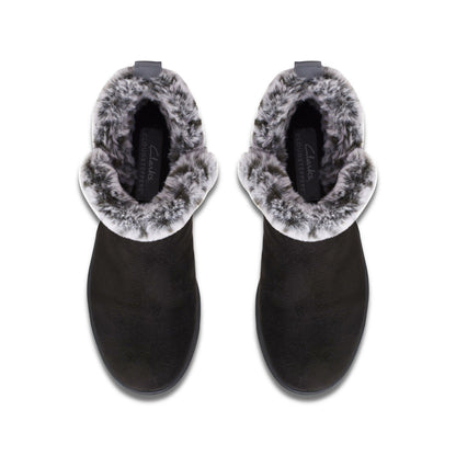 Clarks Women Brinkley Fur Black