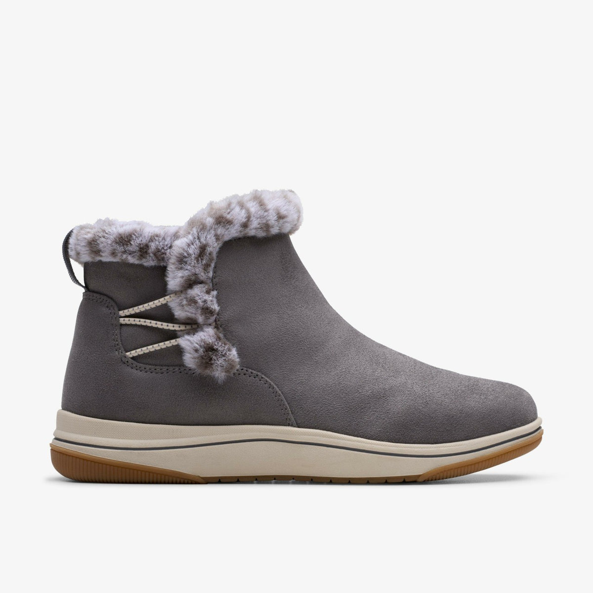 Clarks Women Brinkley Fur Dark Grey