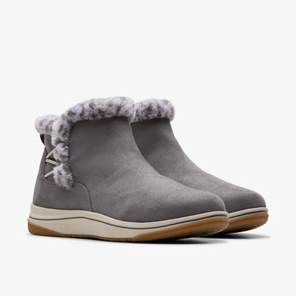 Clarks Women Brinkley Fur Dark Grey