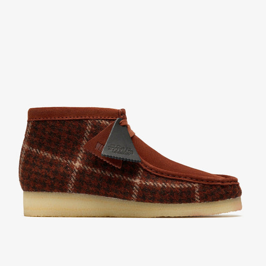 Clarks Men Wallabee Boot Rust Tweed Combination