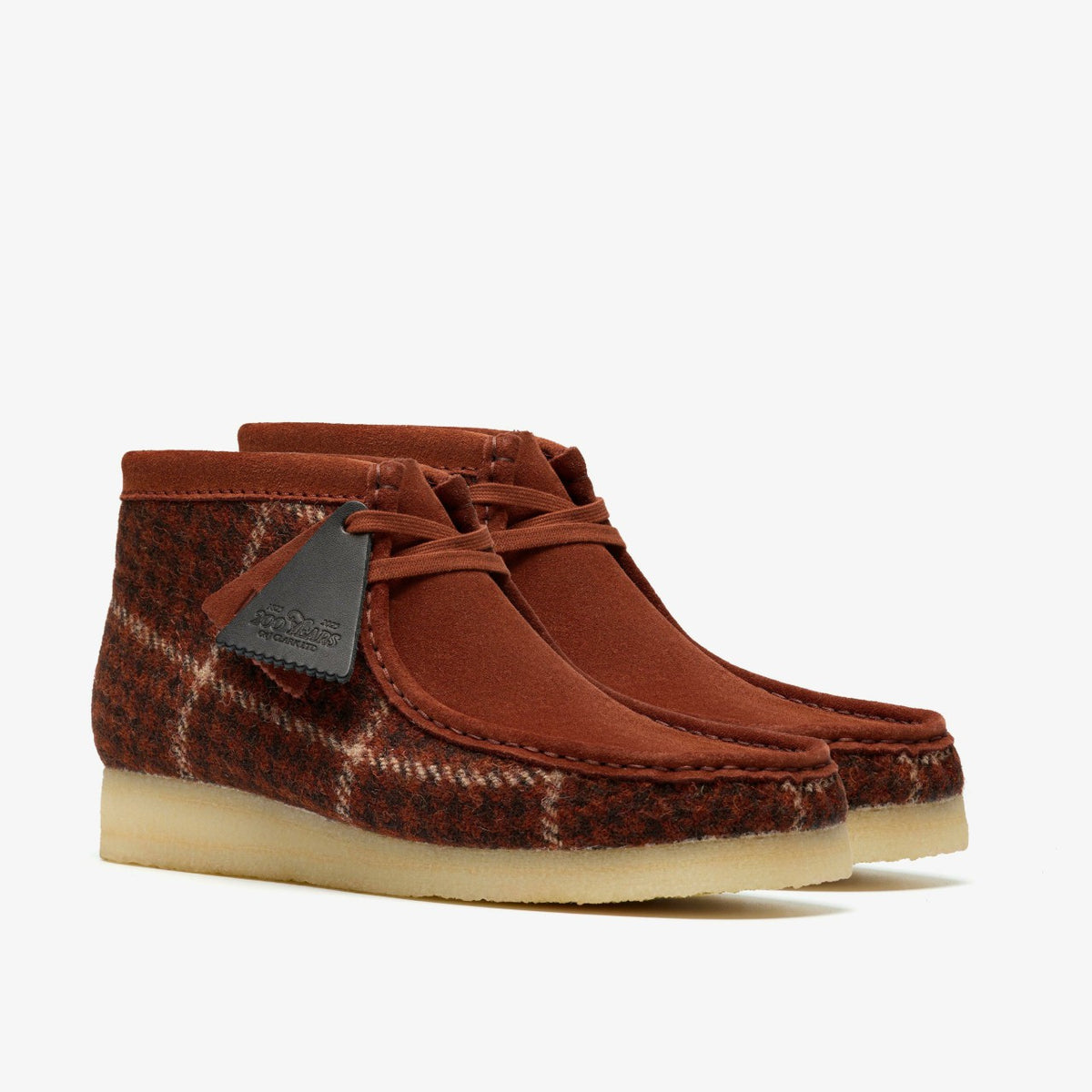 Clarks Men Wallabee Boot Rust Tweed Combination