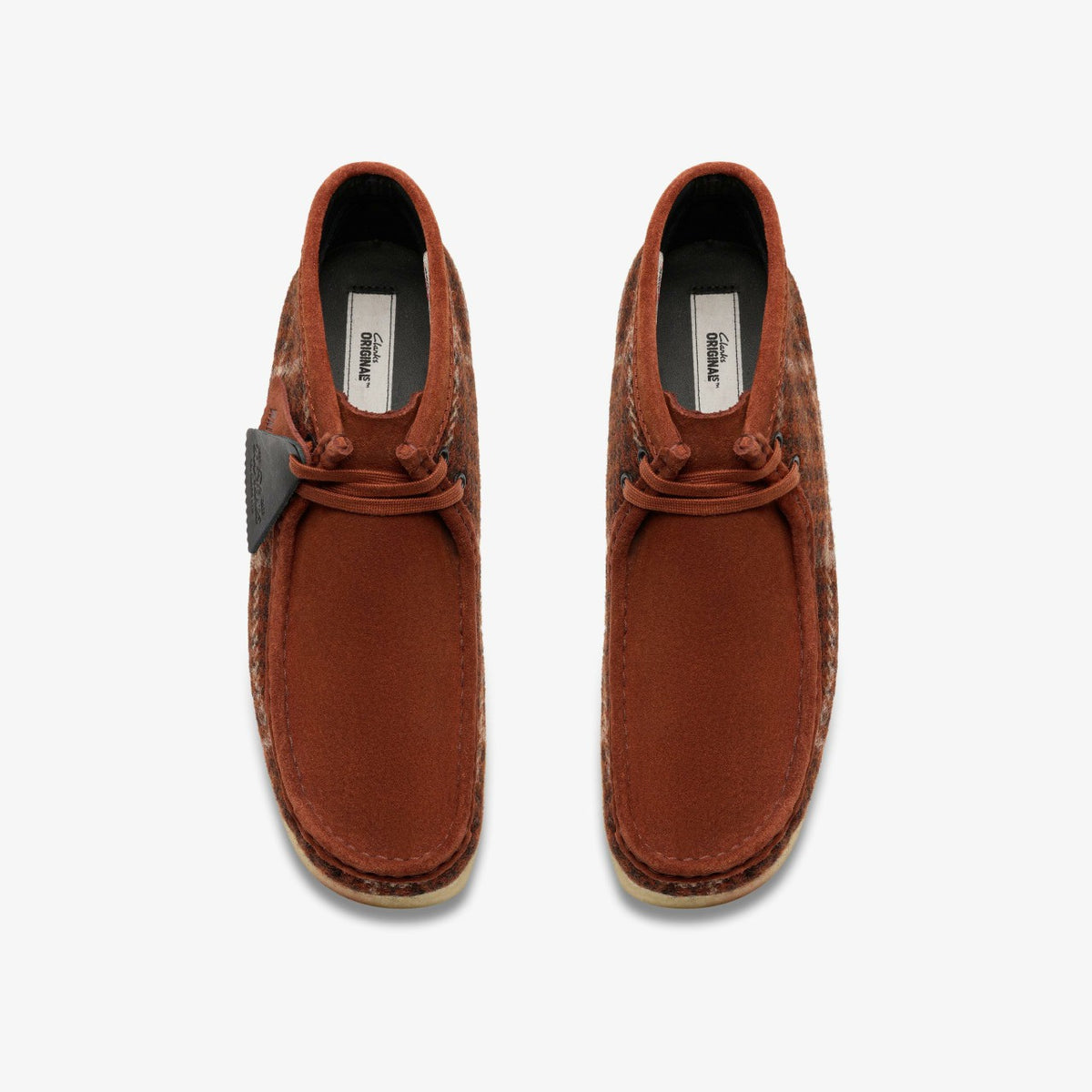 Clarks Men Wallabee Boot Rust Tweed Combination