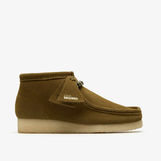 Clarks Women Wallabee Boot Green Suede