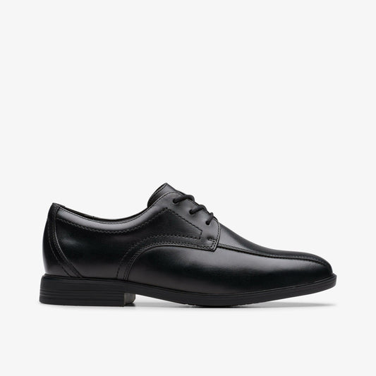 Clarks Kids Jonwin Loop Youth Black Leather