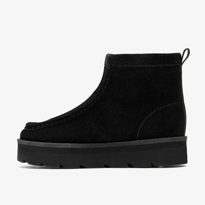 Clarks Women Meare Rooey Black Suede Warmlined