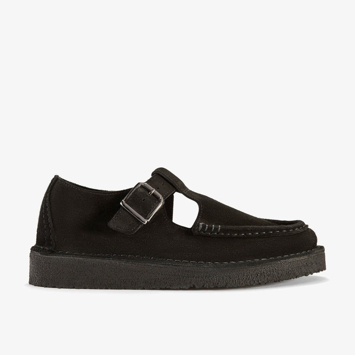 Clarks Men Nomad T Bar Black Suede