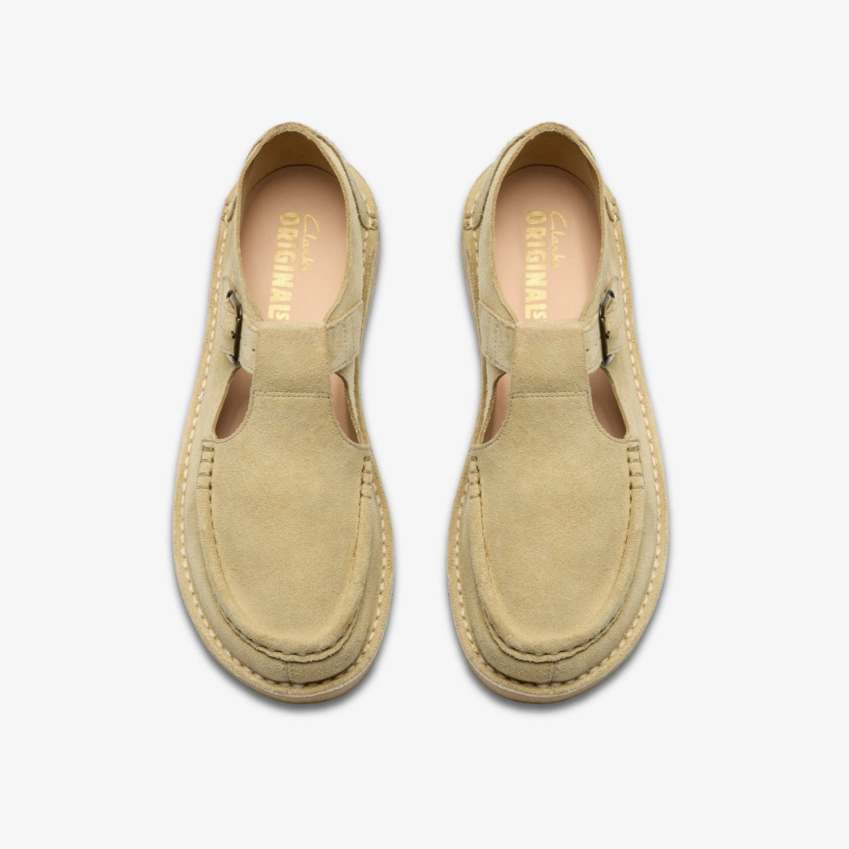 Clarks Men Nomad T Bar Maple Suede