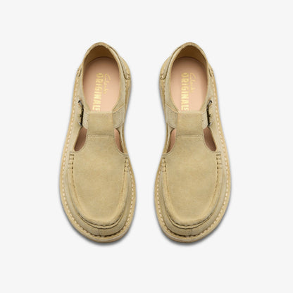 Clarks Men Nomad T Bar Maple Suede