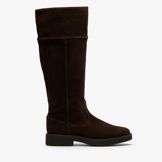 Clarks Women Nella Hi Dark Brown Suede