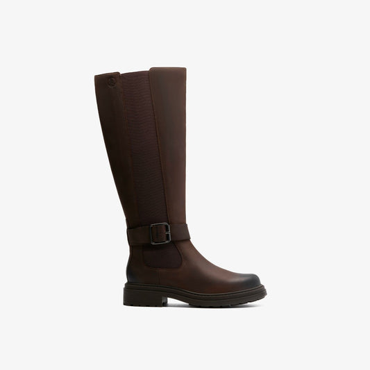 Clarks Women Orinoco 3 Tall Dark Brown Leather