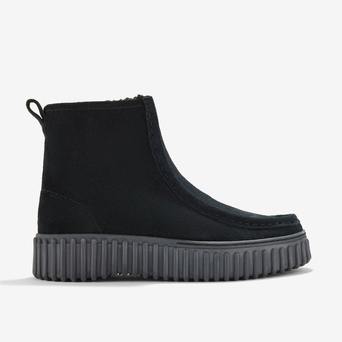 Clarks Women Torhill Cozy Black Warmlined Suede
