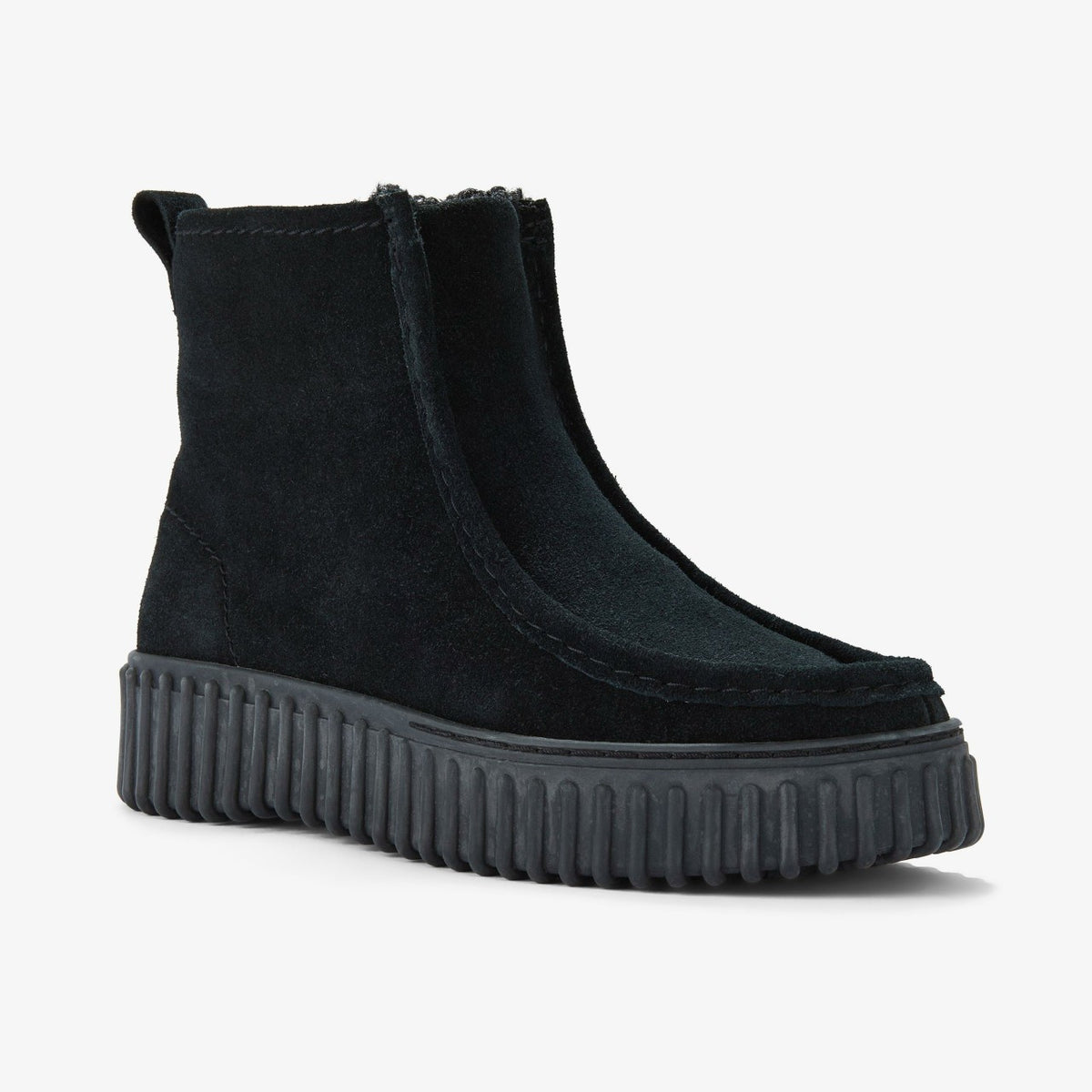Clarks Women Torhill Cozy Black Warmlined Suede