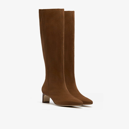 Clarks Women Edina Tall Walnut Suede