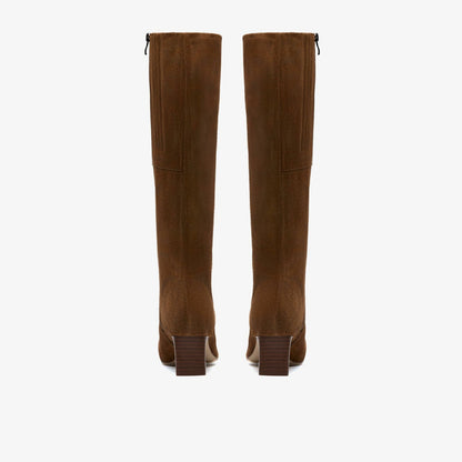 Clarks Women Edina Tall Walnut Suede