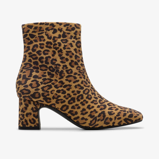 Clarks Women Fernie Zip Leopard Suede