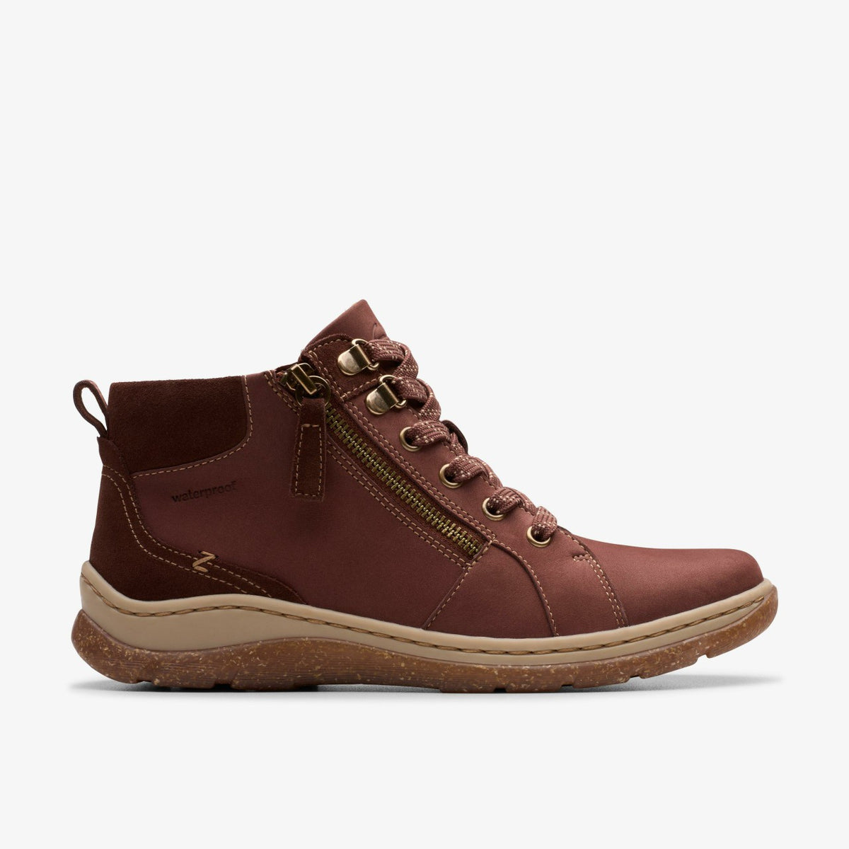 Clarks Women Orlene Top Waterproof British Tan Nubuck