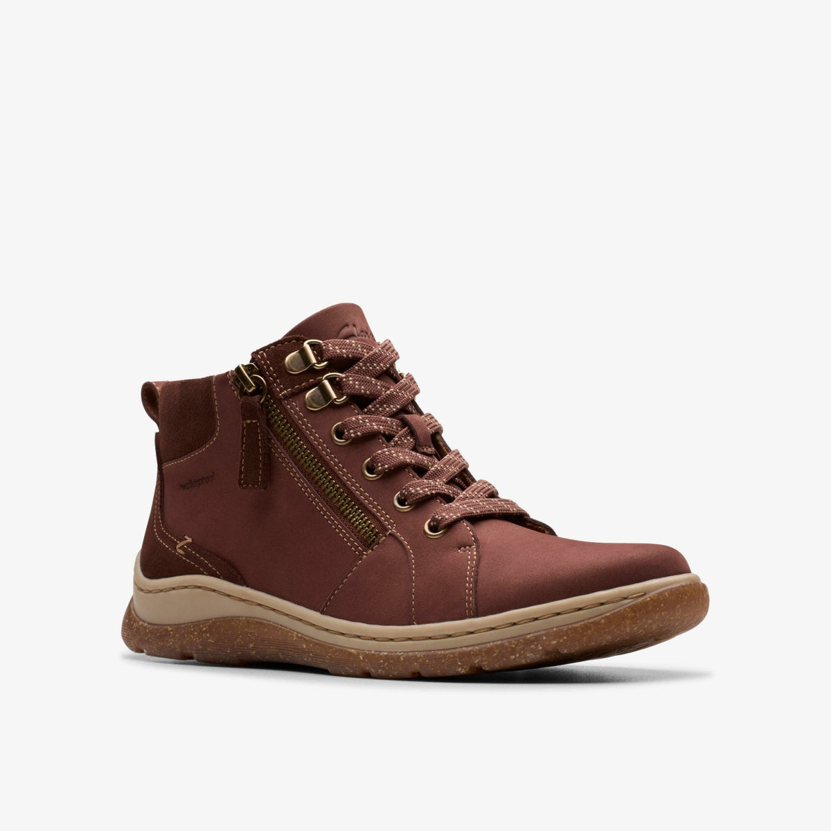 Clarks Women Orlene Top Waterproof British Tan Nubuck