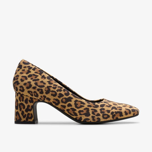 Clarks Women Fernie Court Leopard Suede