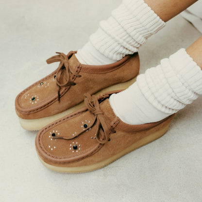 Clarks Women Wallacraft Bee Brown/Orange Suede